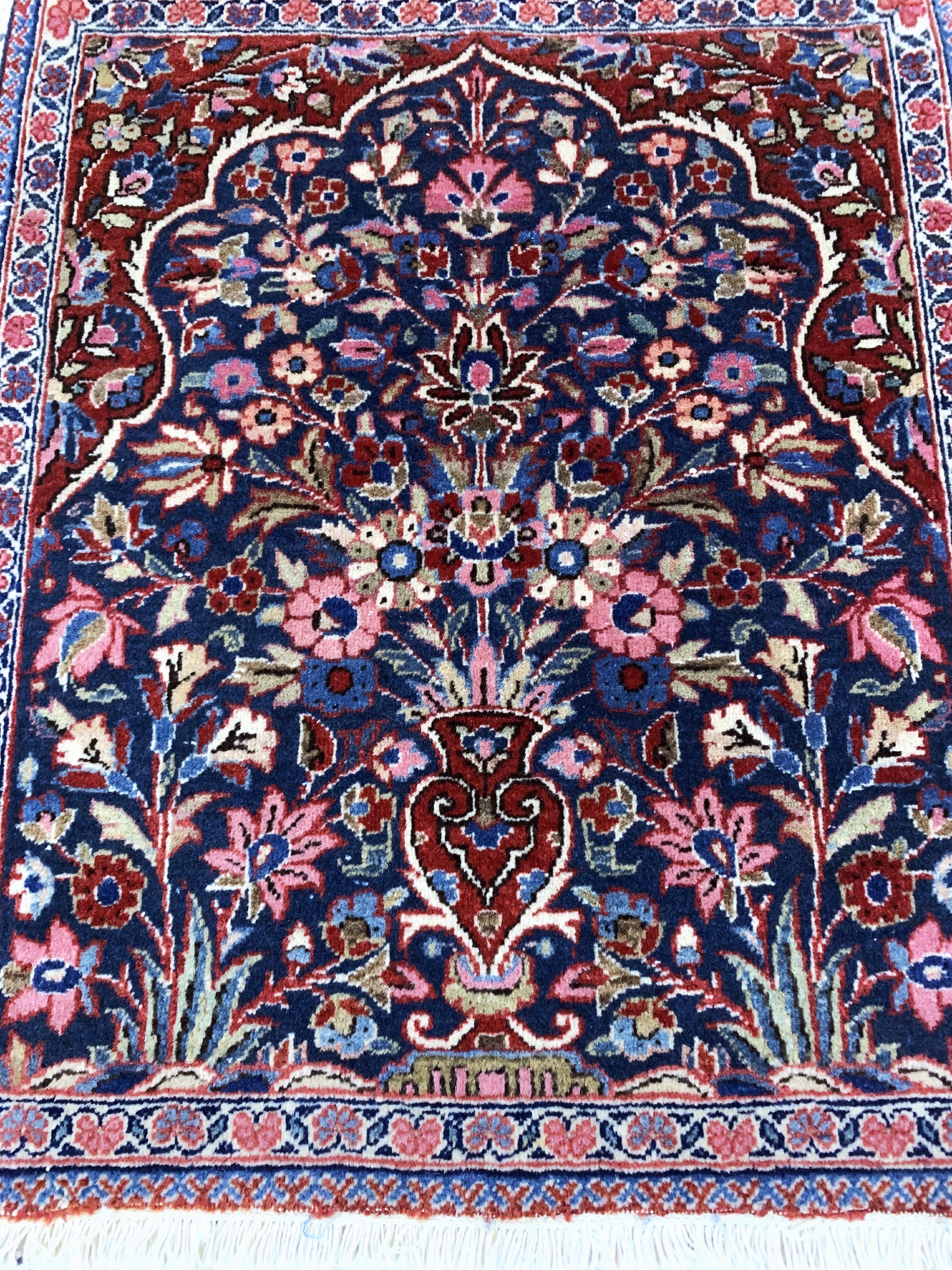 Detail c: Keschan Kork, Persien, Anfang 20.Jhd, Korkwolle auf Baumwolle, ca. 61 x 51 cm, EHZ: 2, (Fransen erneurt)
