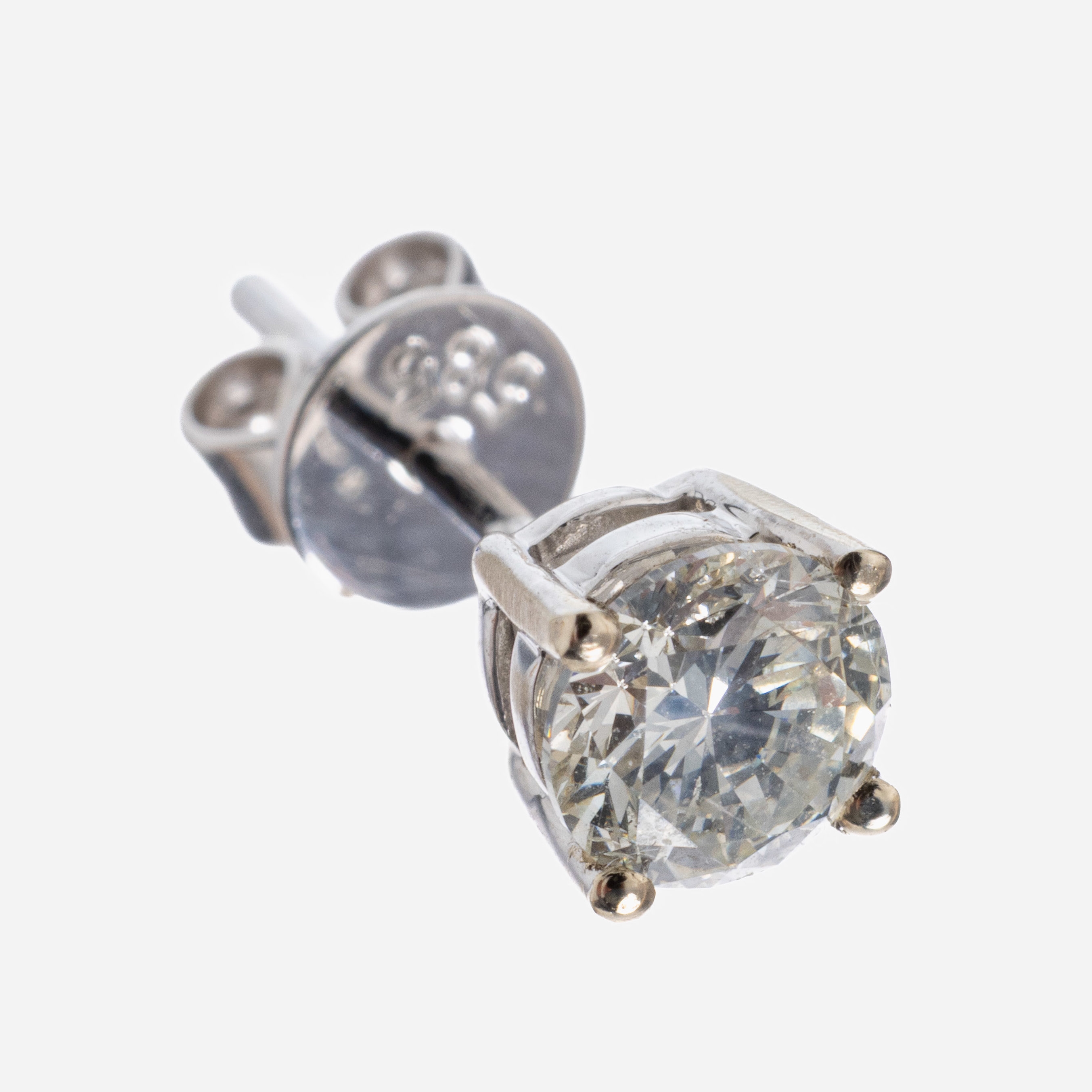 Image 27021517 - Einzelner 14 kt Gold Brillant-Ohrstecker, WG 585/000, Brillant ca. 0.34 ct get. Weiß ...