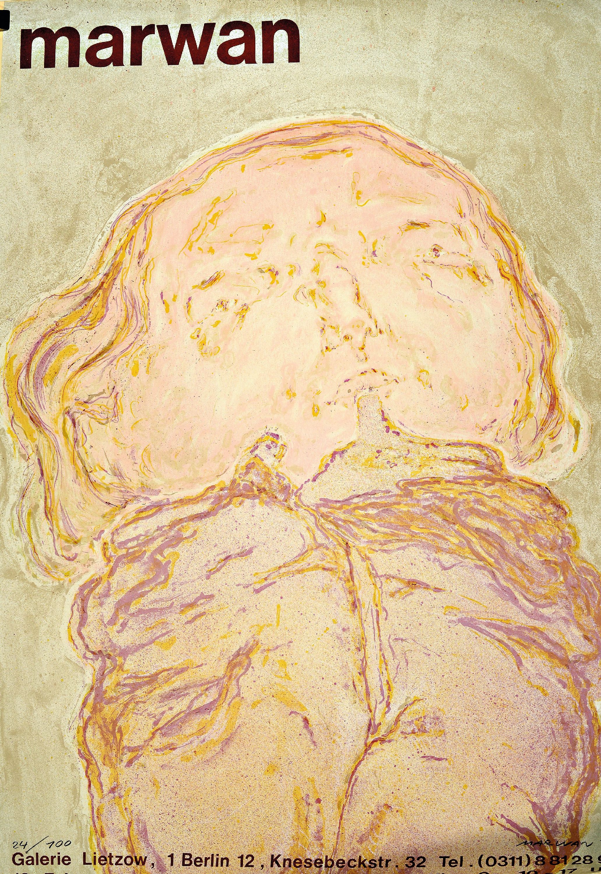 Image 27021574 - Marwan Kassab-Bachi, 1934-2016, Farboffset Ausstellungsplakat, sign., num. 24/100, ca. ...