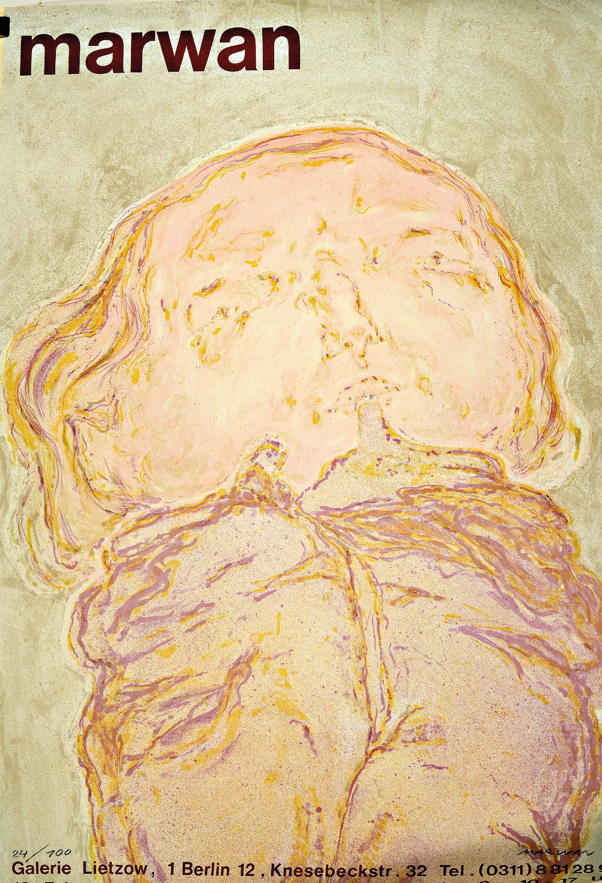 Detail k: Marwan Kassab-Bachi, 1934-2016, Farboffset Ausstellungsplakat, sign., num. 24/100, ca. 58x84 cm