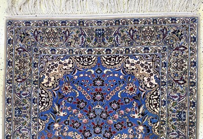 27021501a - Esfahan fein, Persien, Mitte 20.Jhd, Korkwolle auf Seide, ca. 167 x 110 cm, ...