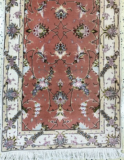 27021502b - Täbriz fein(50 Raj), Persien, Ende 20.Jhd, Korkwolle mit Seide, ca. 155 x 70 cm, ca. ...