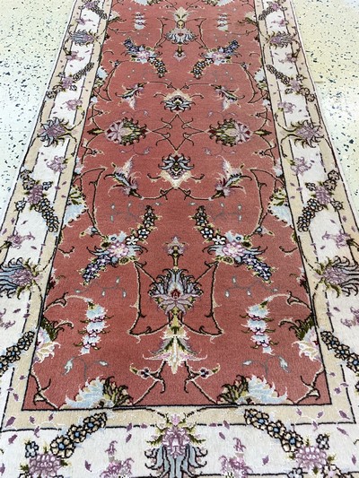 27021502c - Täbriz fein(50 Raj), Persien, Ende 20.Jhd, Korkwolle mit Seide, ca. 155 x 70 cm, ca. ...