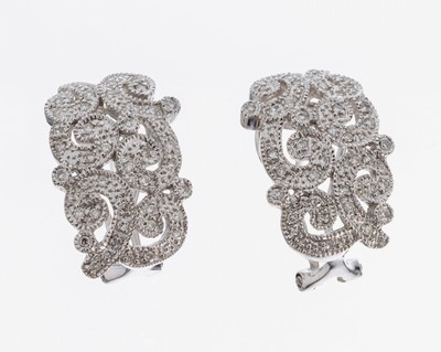 Image Paar Diamant-Ohrstecker, 925er Silber, Diamanten zus. ca. 0.40 ct Weiß- ...