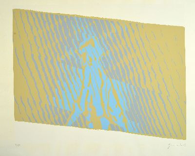 Image Johannes Geccelli, 1925-2011, title: ´Figure in space´, color screenprint, number 36/50, ...