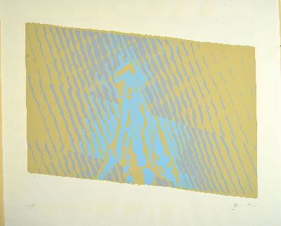 27021571k - Johannes Geccelli, 1925-2011, Titel: ´Figur im Raum-, Farbserigrafie, num. 36/50, rechts ...