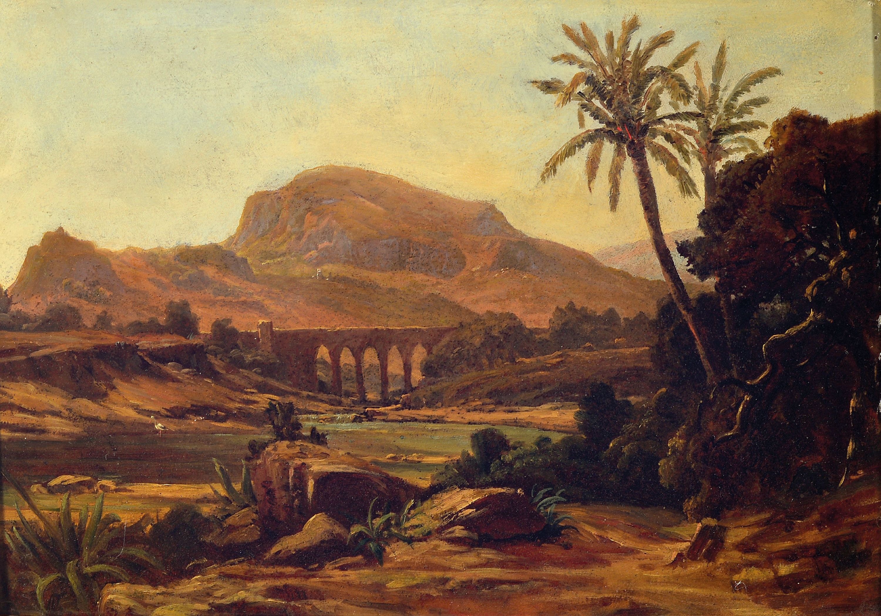 Image 27021625 - Unbekannter Orientalist des fortgeschrittenen 19.Jh., Landschaft in Kleinasien, Blick ...