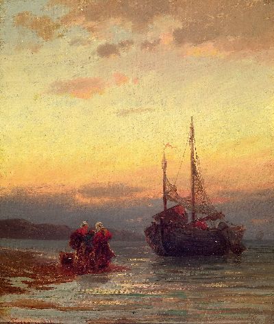 Image Richard Fresenius, 1844 Frankfurt a.M.-1903 Monaco, Küstenlandschaft bei ...