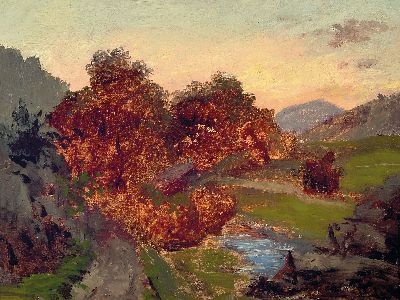 Image Richard Fresenius, 1844 Frankfurt a.M.-1903 Monaco, Studie, Bachlandschaft bei ...