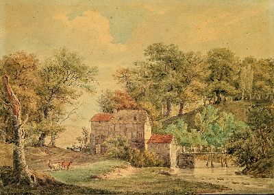Image Anton Radl, 1774 Wien-1852 Frankfurt a.M., Aquarell und Bleistift auf Papier, Landschaft ...