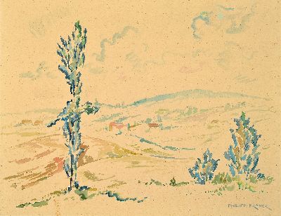 Image Philipp Franck, 1860 Frankfurt a.M.-1944 Berlin, Aquarell auf Papier, hessische ...