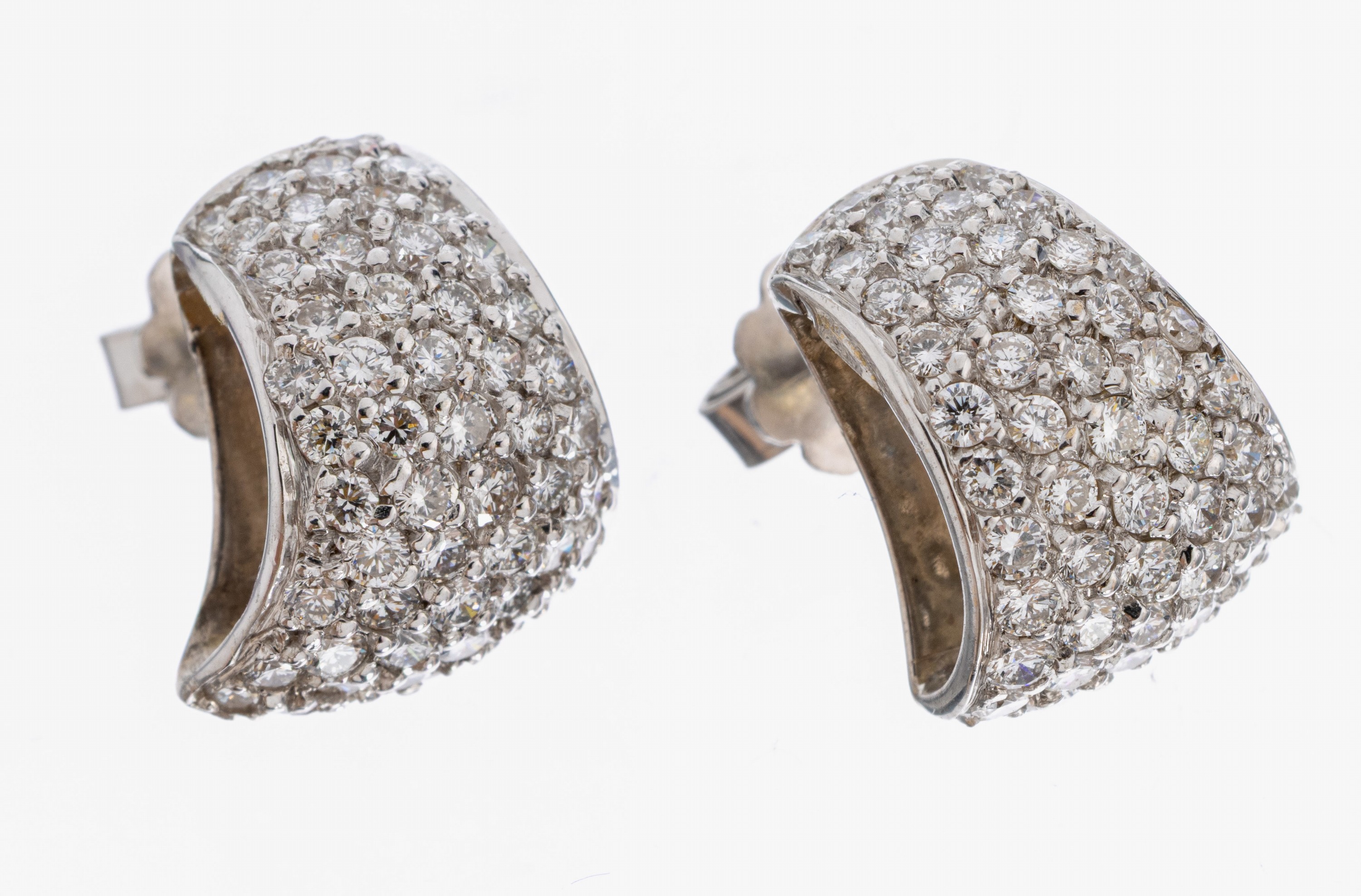 Image 27021937 - Paar 18 kt Gold Brillant-Ohrstecker, WG 750/000, Brillanten zus. ca. 3.0 ct feines ...