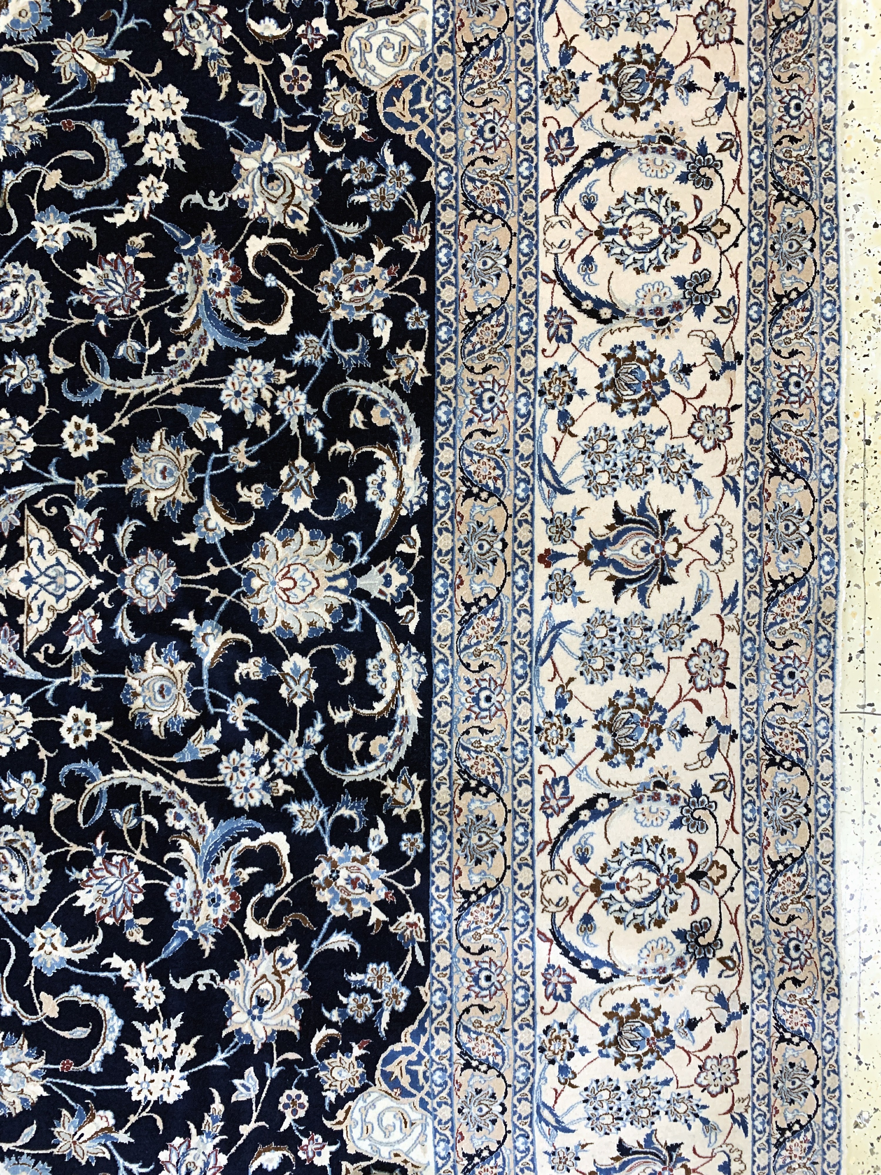 Detail f: Nain fein(6 La), Persien, signiert"Habibian, Ende 20.Jhd, Korkwolle mit Seide, ca. 396 x 294 cm, ca. 1,0 Mio. Kn/qm, Reinigungsbedürftig, EHZ: ...