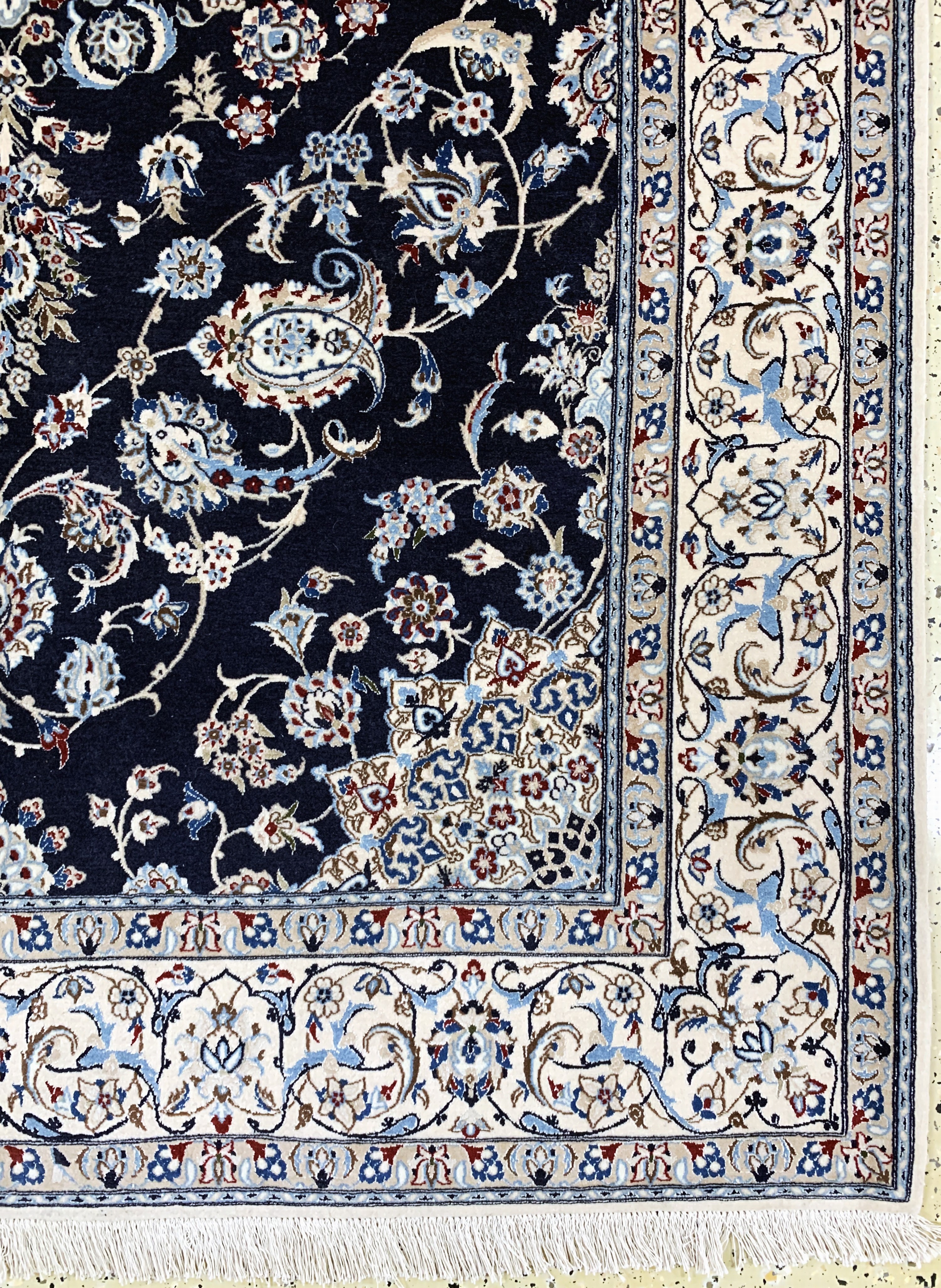 Detail a: Nain fein(6 La), Persien, Ende 20.Jhd, Korkwolle mit Seide, ca. 243 x 157 cm, ca. 1,0Mio. Kn/qm, EHZ: 2