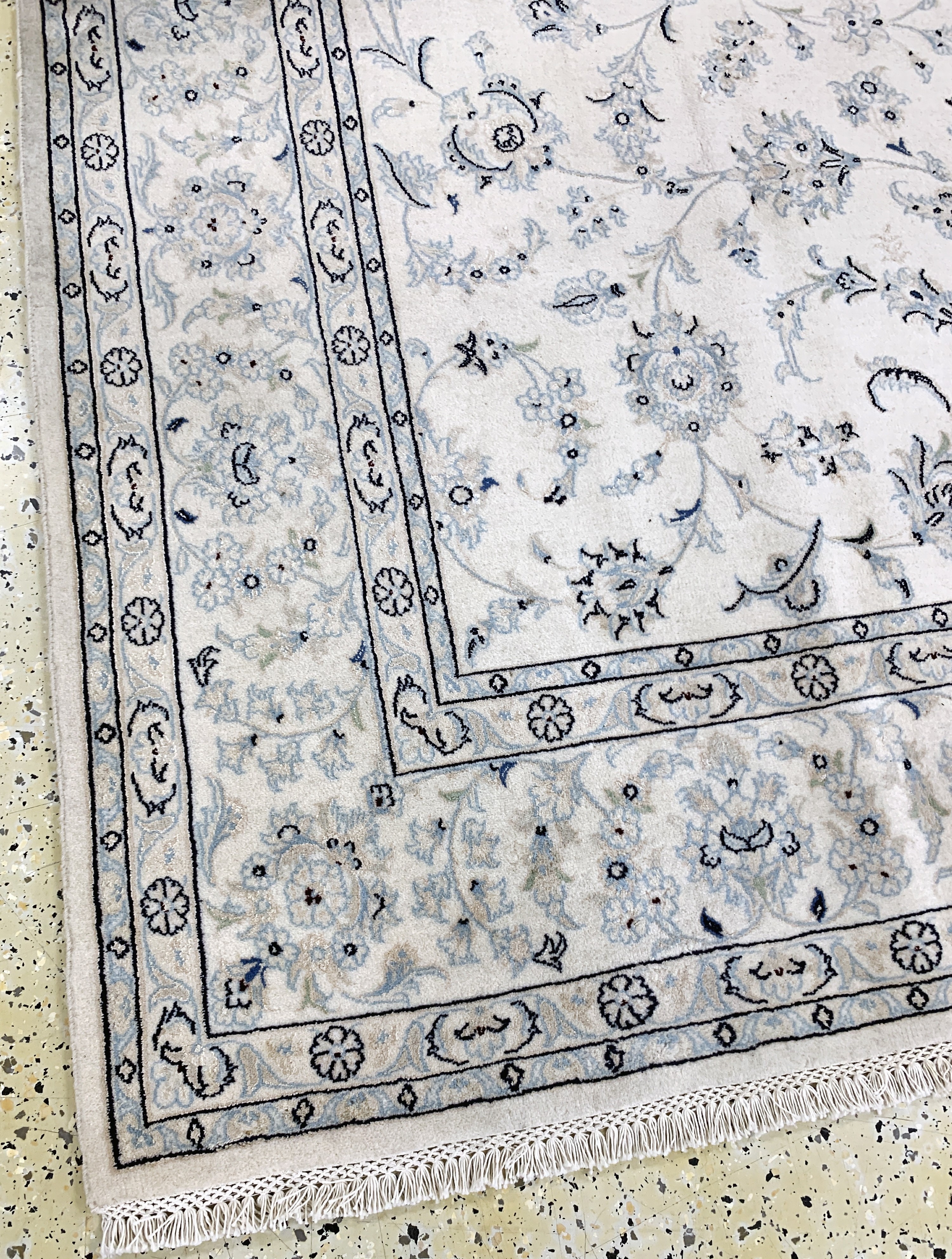 Detail f: Nain fein(9 La), Persien, Ende 20.Jhd, Korkwolle mit Seide, ca. 254 x 200 cm, ca. 500.000 Kn/qm, EHZ: 2