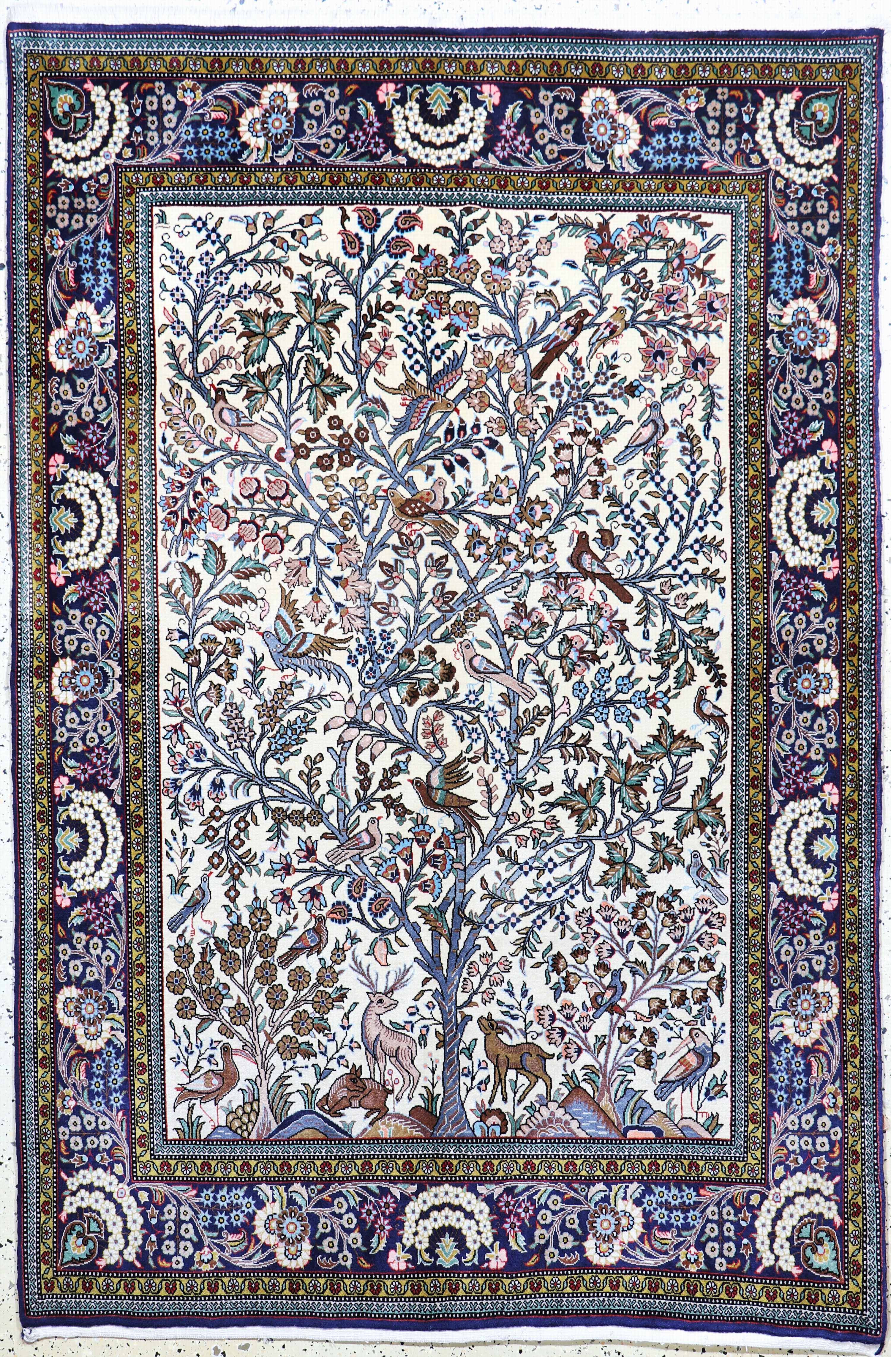 Image 27022089 - Ghom Kork fein, Persien, Mitte 20.Jhd, Korkwolle auf Baumwolle, ca. 202 x 135 cm, EHZ: ...