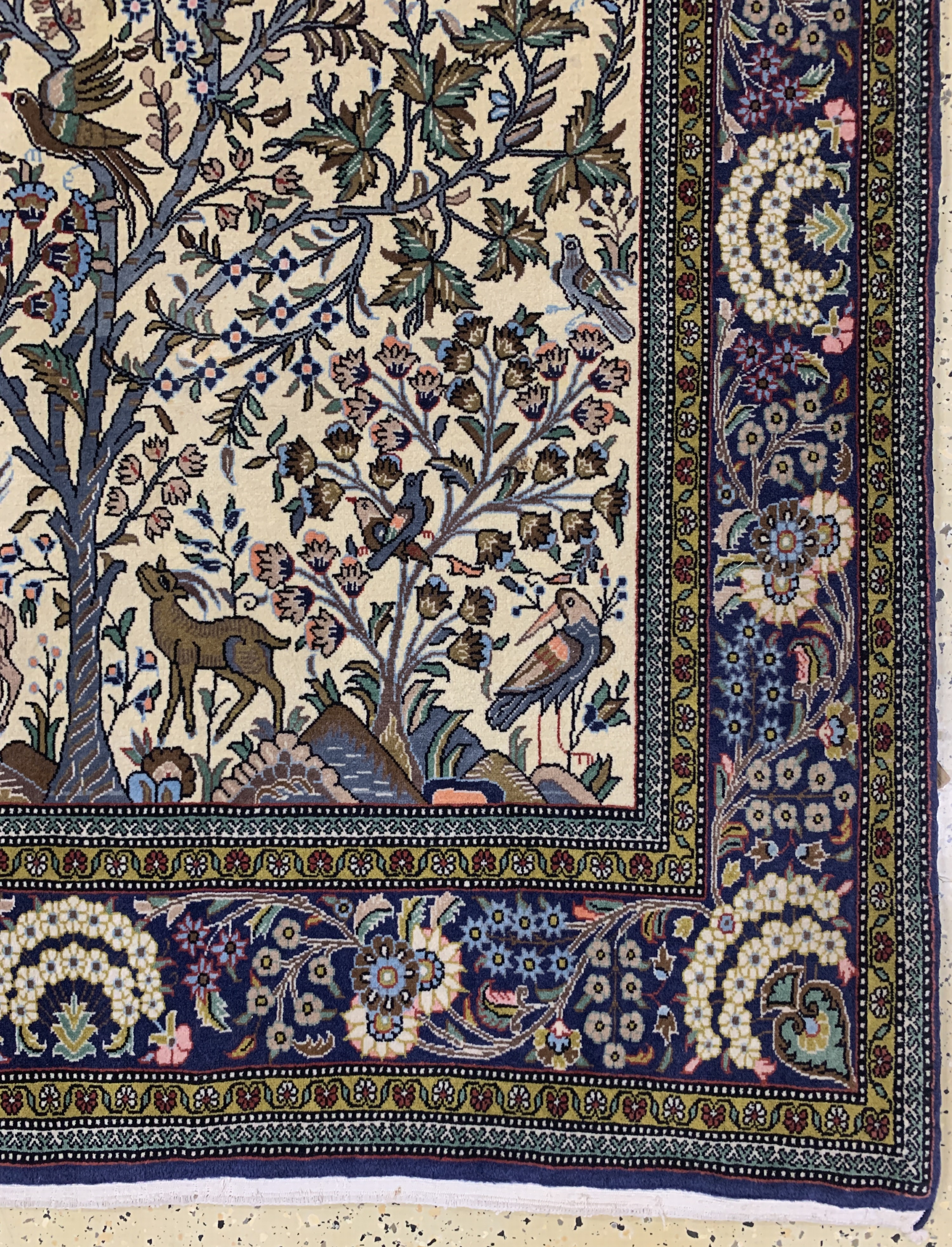 Detail a: Ghom Kork fein, Persien, Mitte 20.Jhd, Korkwolle auf Baumwolle, ca. 202 x 135 cm, EHZ: 1-2