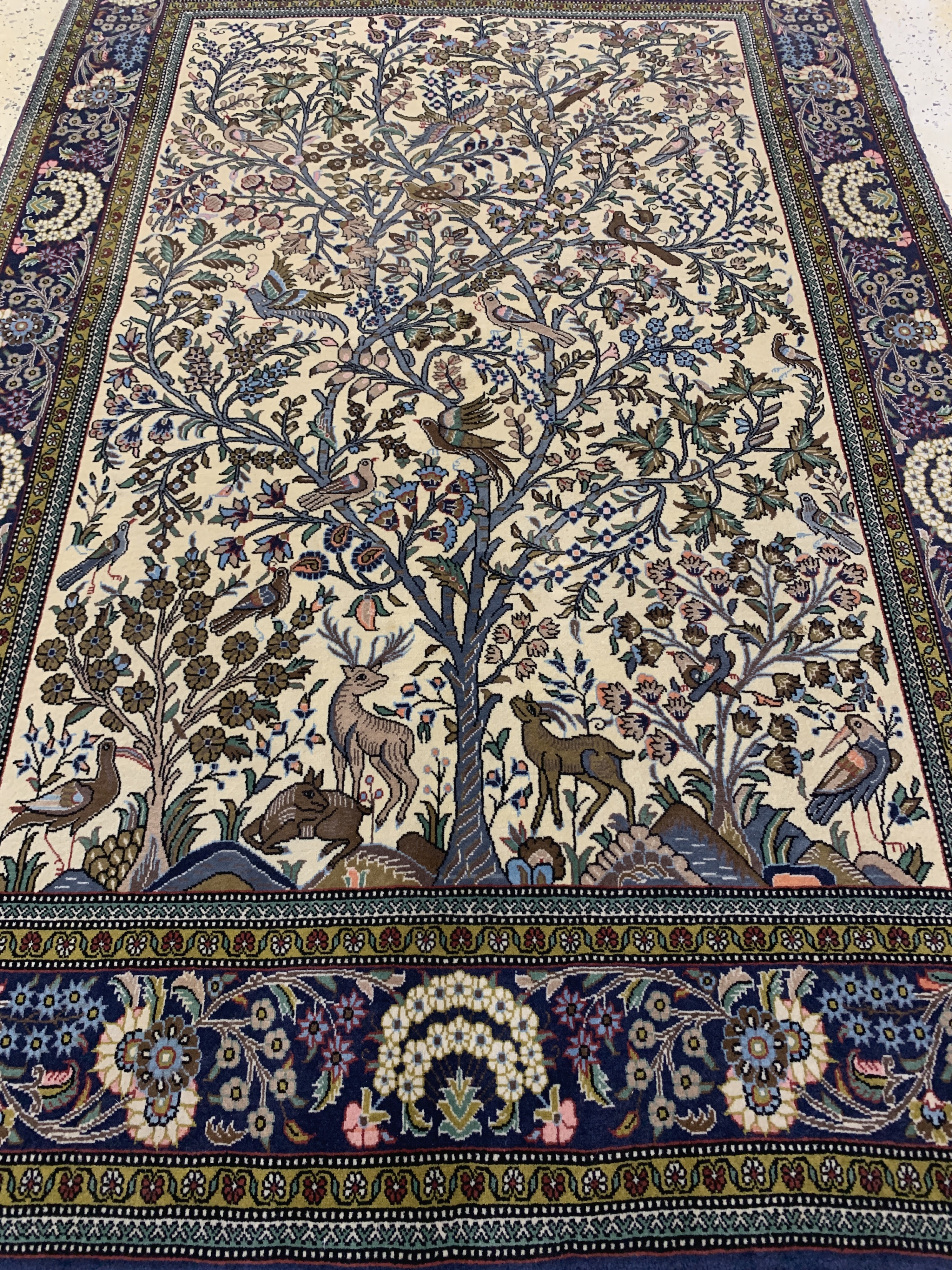 Detail f: Ghom Kork fein, Persien, Mitte 20.Jhd, Korkwolle auf Baumwolle, ca. 202 x 135 cm, EHZ: 1-2
