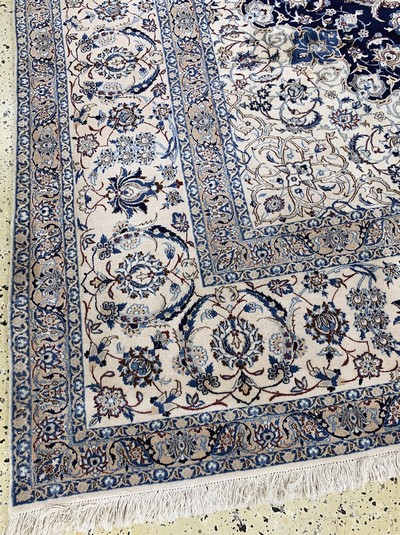 27022025j - Nain fein(6 La), Persien, signiert´Habibian, Ende 20.Jhd, Korkwolle mit Seide, ca. 396 ...