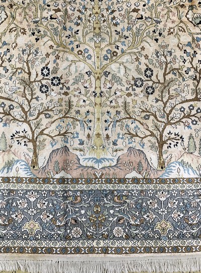 27022071b - Kaschmir Seide Indian, ´Lebensbaum-Motiv´, Ende 20.Jhd, merzerisierte Baumwolle, ca. ...