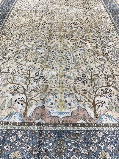 27022071j - Kaschmir Seide Indian, ´Lebensbaum-Motiv´, Ende 20.Jhd, merzerisierte Baumwolle, ca. ...