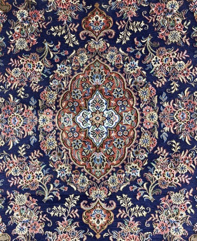 27022077c - Ghom Kork, Persien, Ende 20.Jhd, Korkwolle auf Baumwolle, ca. 203 x 142 cm, gereinigt, ...