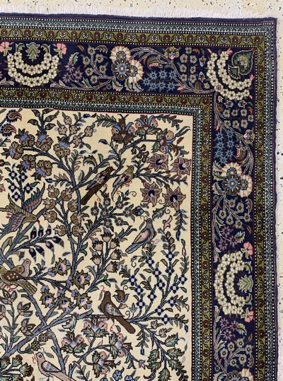 27022089d - Ghom Kork fein, Persien, Mitte 20.Jhd, Korkwolle auf Baumwolle, ca. 202 x 135 cm, EHZ: ...