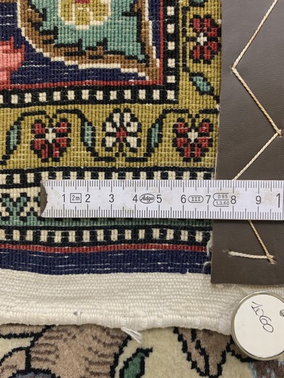 27022089g - Ghom Kork fein, Persien, Mitte 20.Jhd, Korkwolle auf Baumwolle, ca. 202 x 135 cm, EHZ: ...