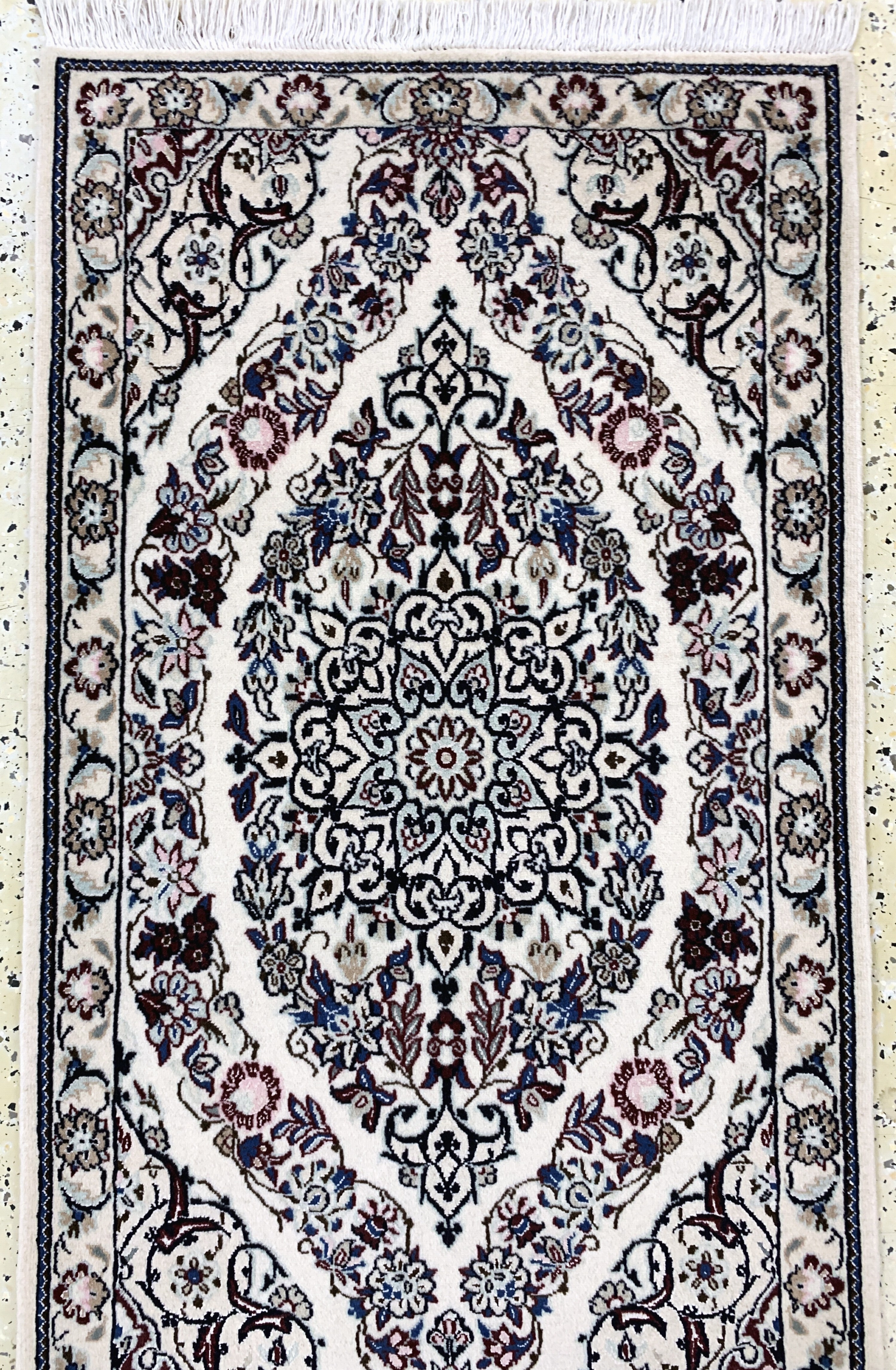 Detail a: Nain fein(9 La), Persien, Ende 20.Jhd, Korkwolle mit Seide, ca. 290 x 62 cm, ca. 500.000 Kn/qm, EHZ:(nahezu neuwertig)