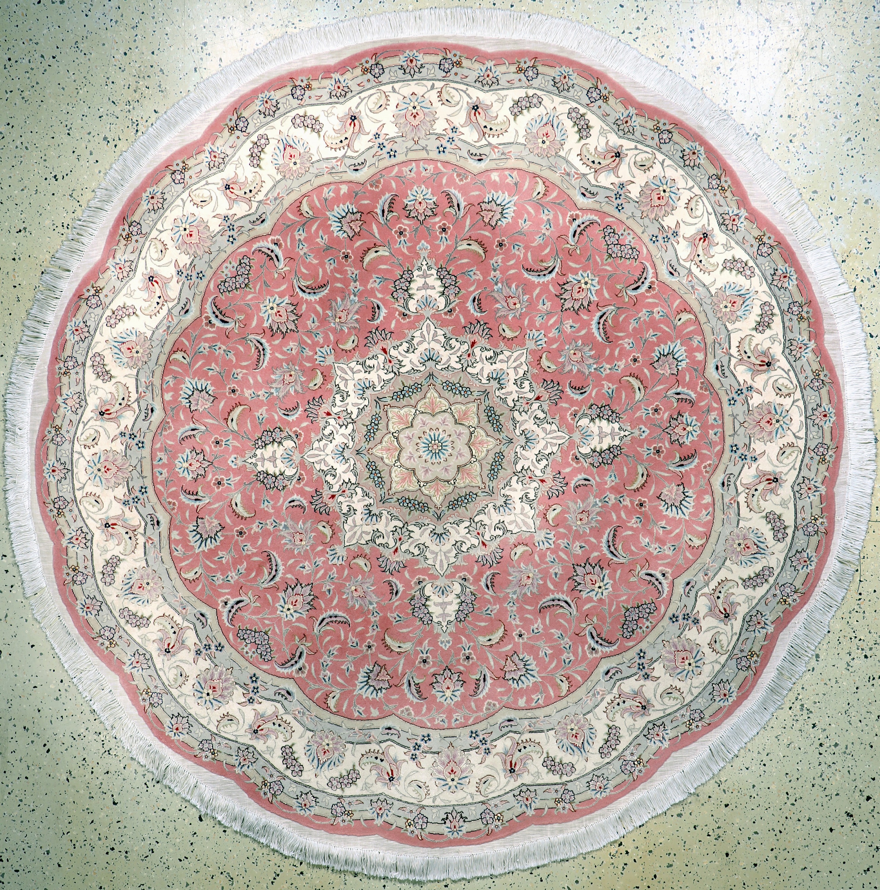 Image 27022115 - Täbriz fein´Rund´, Persien, Neuwertig, Korkwolle mit Seide, durchmesser: ca. 205 cm, ...