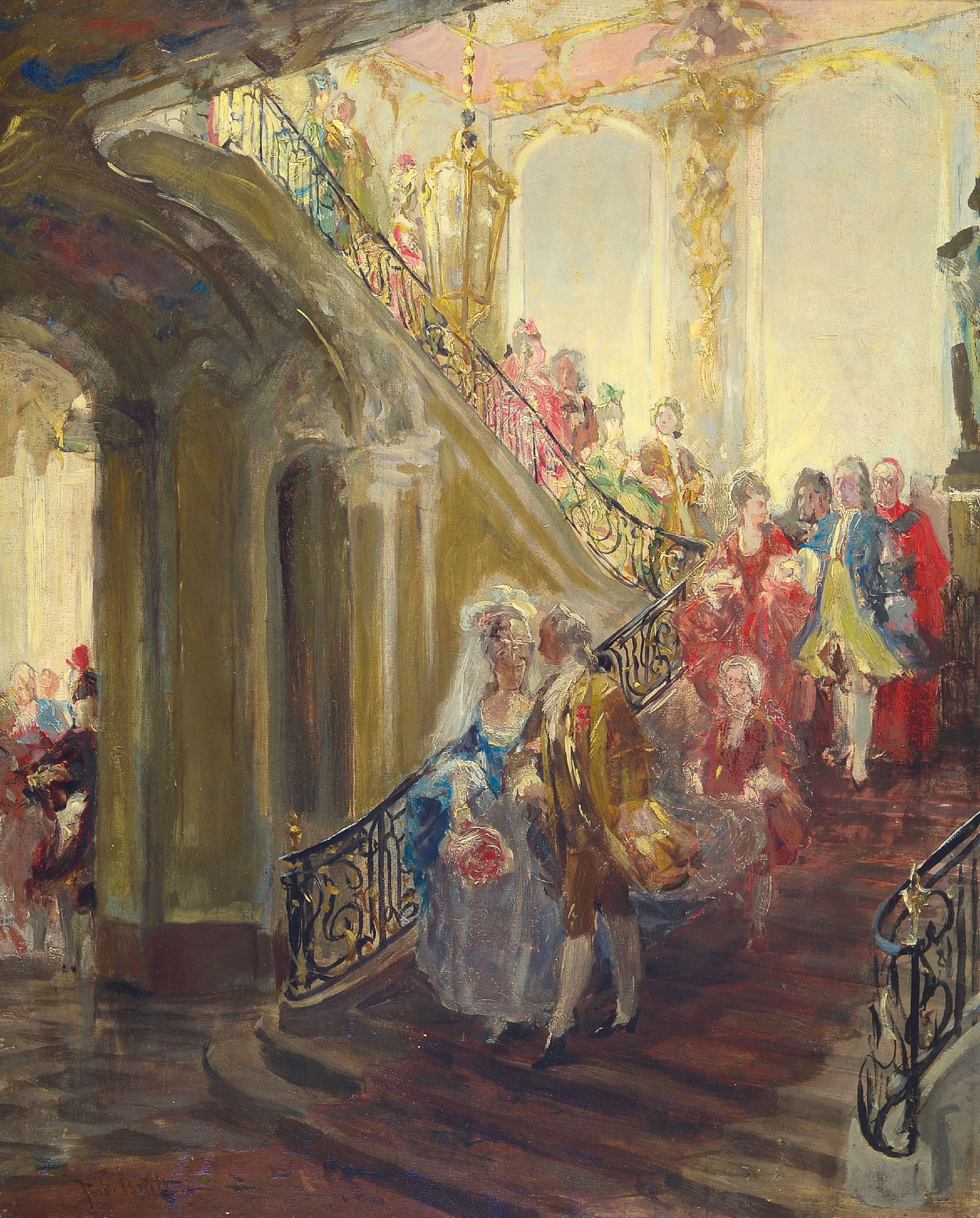 Image 27022116 - Ferdinand Brütt, 1849 Hamburg-1936 Bergen, Studie zum Gemälde ´Der Brautzug´ (WVZ ...