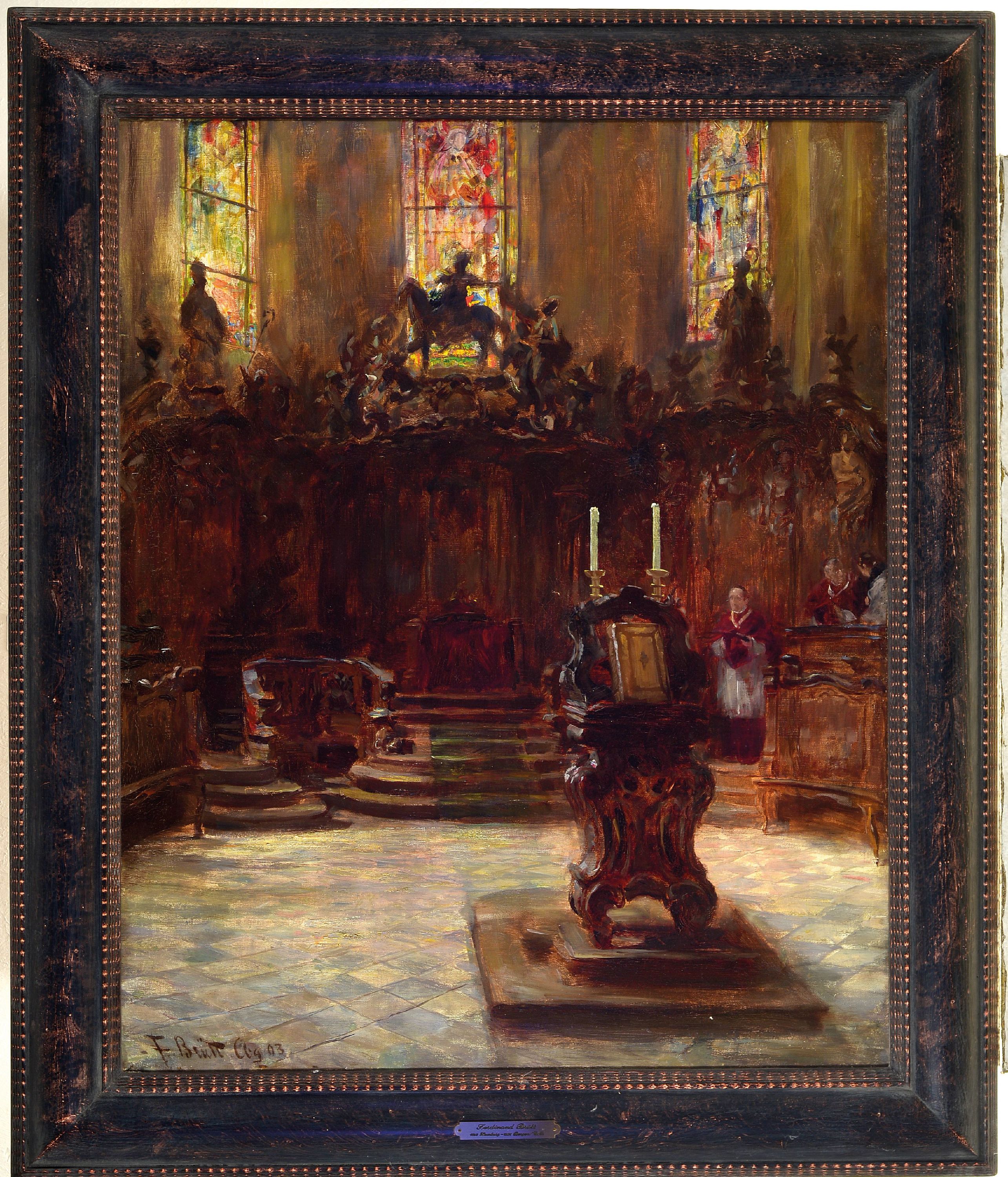 Detail k: Ferdinand Brütt, 1849 Hamburg-1936 Bergen, Chorgestühl im Dom zu Mainz, 1903, links unten signiert und datiert "F.Brütt Cbg. 03", ...
