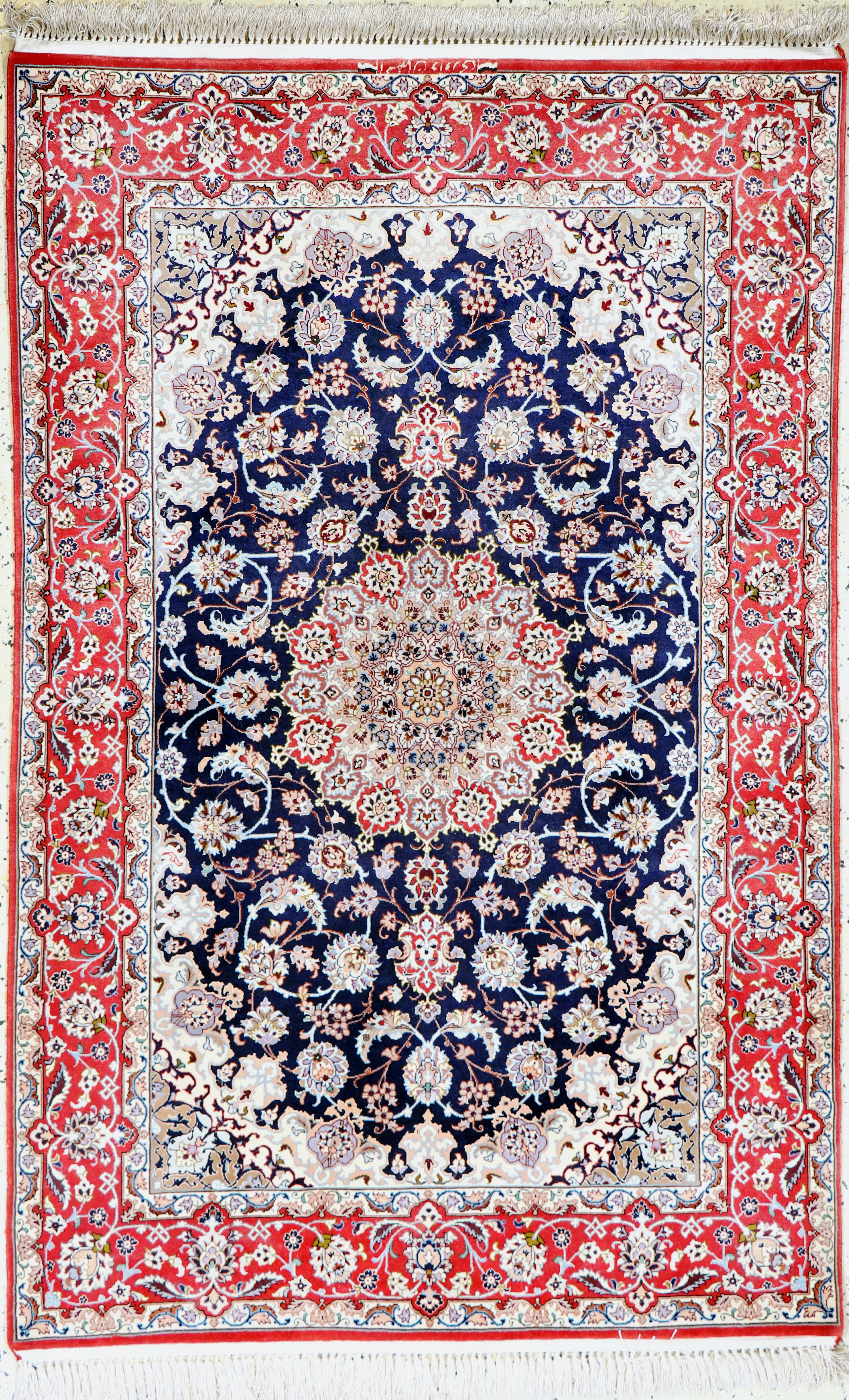 Image 27022167 - Esfahan fein Persien, signiert´Davari´, Ende 20.Jhd, Korkwolle mit und auf Seide, ca. ...