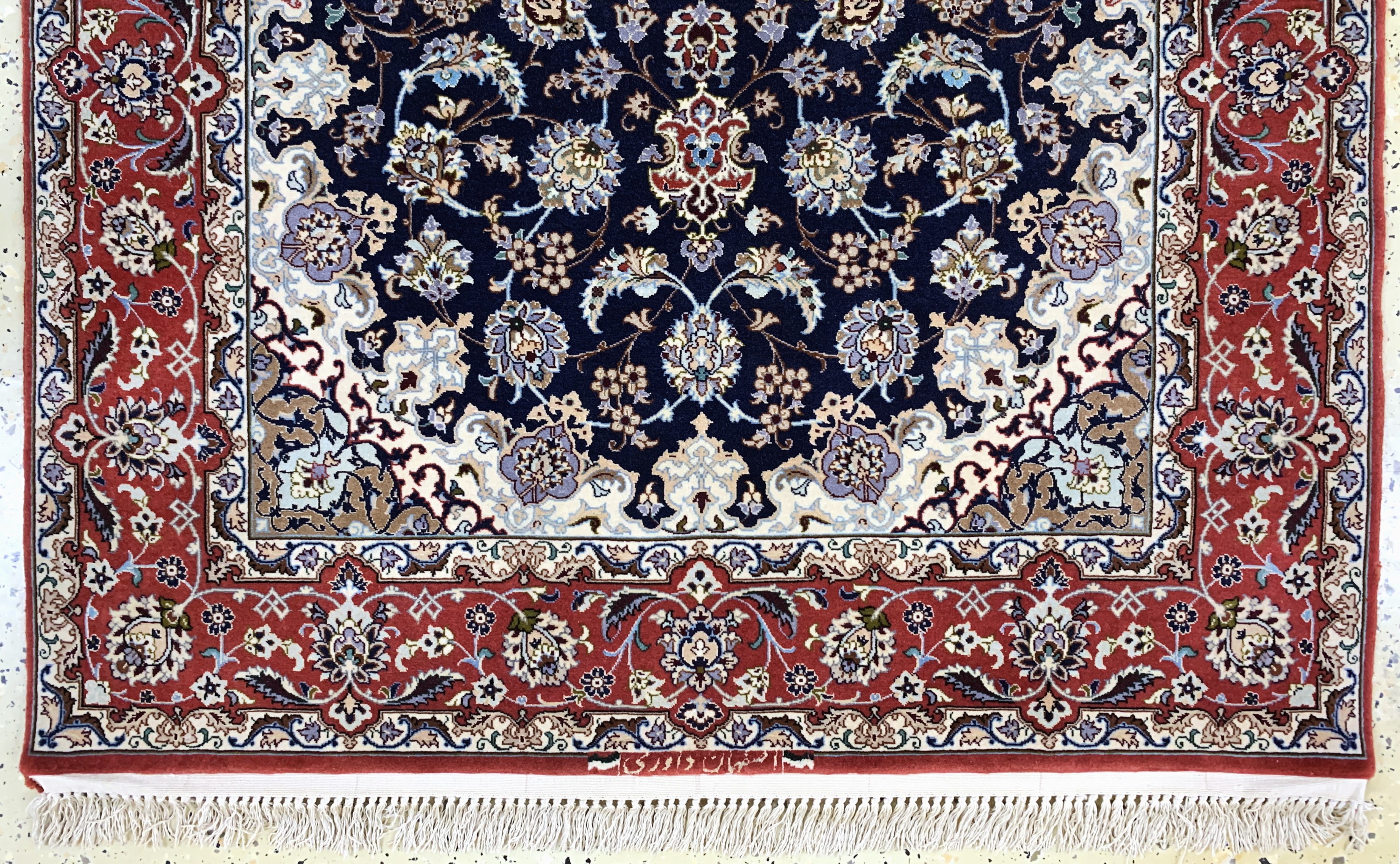 Detail c: Esfahan fein Persien, signiert"Davari", Ende 20.Jhd, Korkwolle mit und auf Seide, ca. 160 x 104 cm, EHZ: 1-2