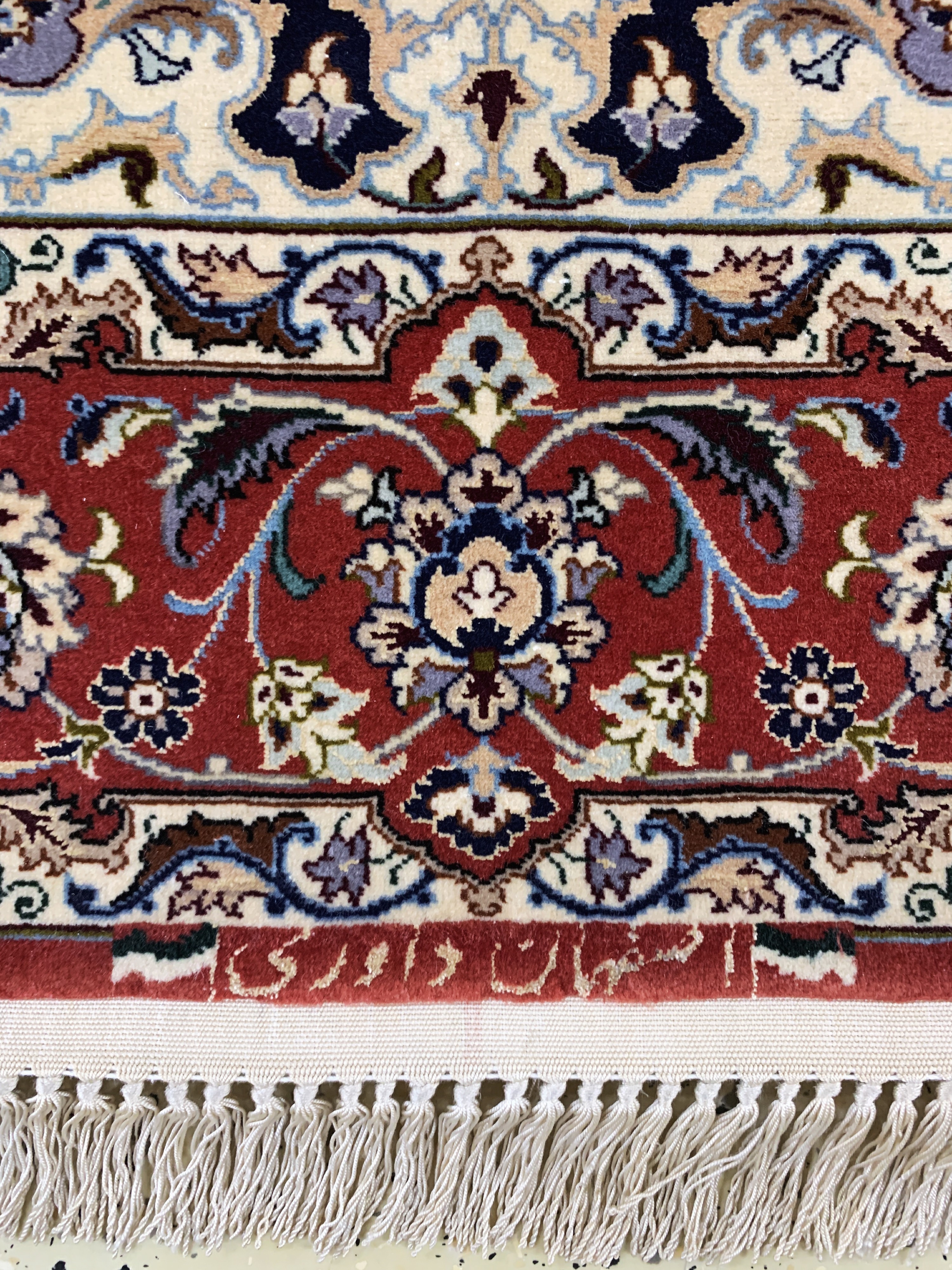 Detail e: Esfahan fein Persien, signiert"Davari", Ende 20.Jhd, Korkwolle mit und auf Seide, ca. 160 x 104 cm, EHZ: 1-2