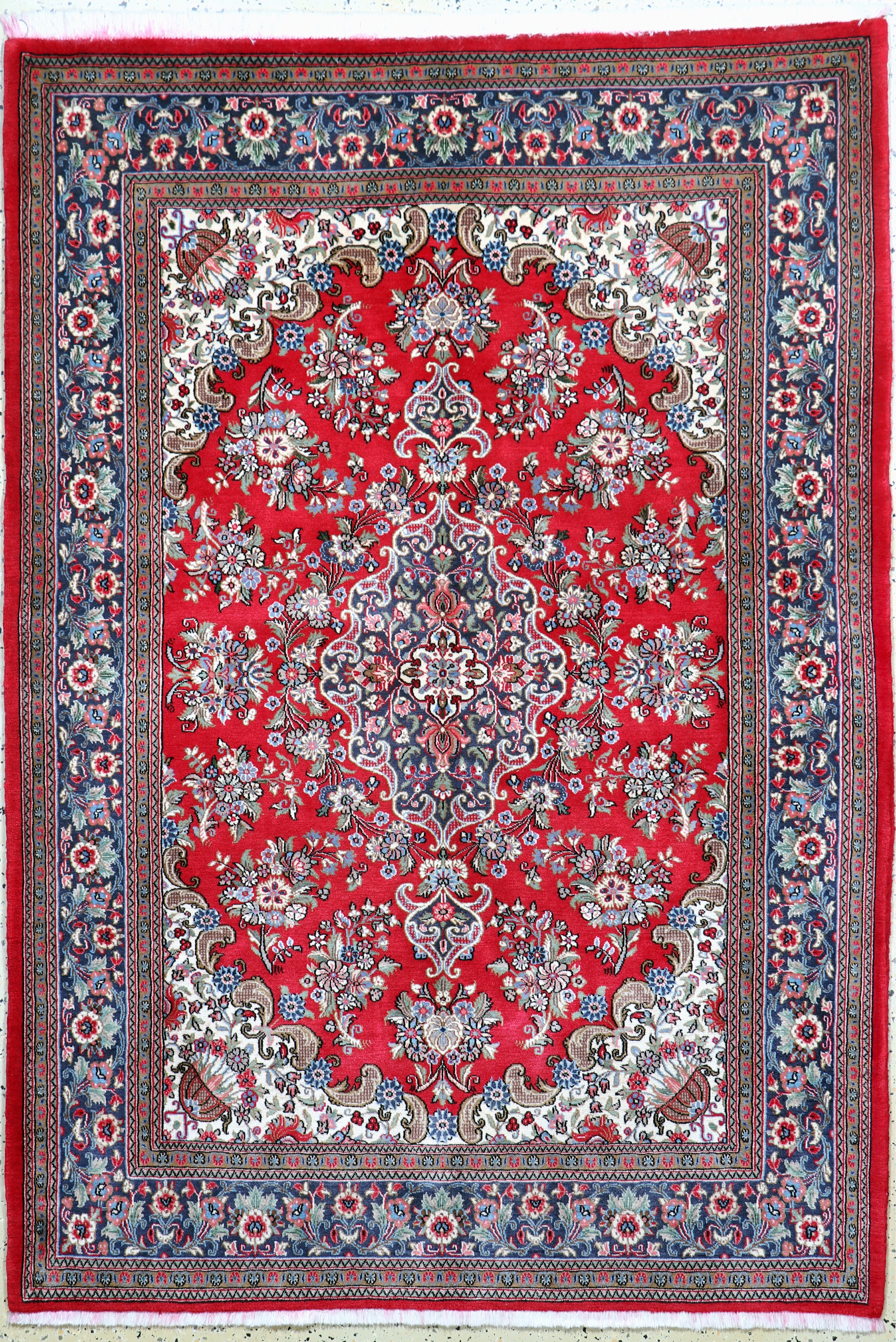 Image 27022172 - Ghom Kork, Persien, Ende 20.Jhd, Korkwolle auf Baumwolle, ca. 200 x 140 cm, verfärbte ...