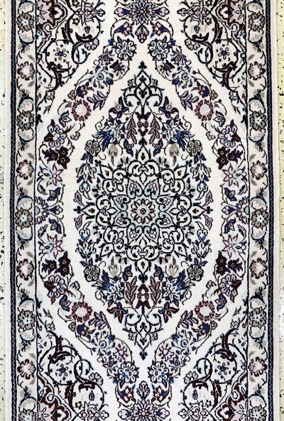 27022101b - Nain fein(9 La), Persien, Ende 20.Jhd, Korkwolle mit Seide, ca. 290 x 62 cm, ca. ...
