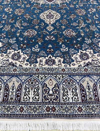 27022110b - Nain fein(6 La) Persien, signiert´Habibian´, Ende 20.Jhd, Korkwolle mitSeide, ca. 305 x ...