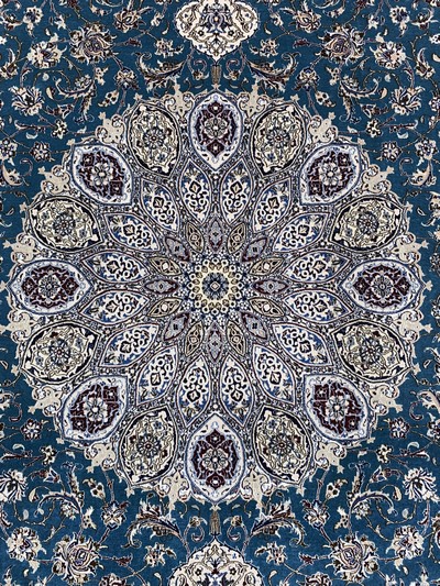 27022110d - Nain fein(6 La) Persien, signiert´Habibian´, Ende 20.Jhd, Korkwolle mitSeide, ca. 305 x ...