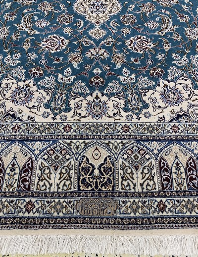 27022110i - Nain fein(6 La) Persien, signiert´Habibian´, Ende 20.Jhd, Korkwolle mitSeide, ca. 305 x ...