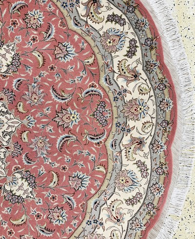 27022115d - Täbriz fein(50 Raj), Persien, Ende 20.Jhd, Korkwolle mit Seide, durchmesser: ca. 205 ...