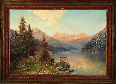 27022164k - Alfred Karl Julius von Schönberger, 1845 Graz- um 1911, Ansicht wohl Königssee, links ...