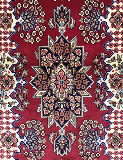 27022166c - Ghom Kork, Persien, Ende 20.Jhd, Korkwolle auf Baumwolle, ca. 174 x 105 cm, EHZ: 1-2 ...