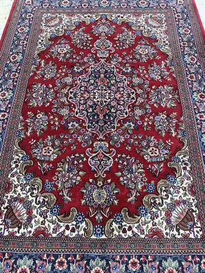 27022172c - Ghom Kork, Persien, Ende 20.Jhd, Korkwolle auf Baumwolle, ca. 200 x 140 cm, verfärbte ...