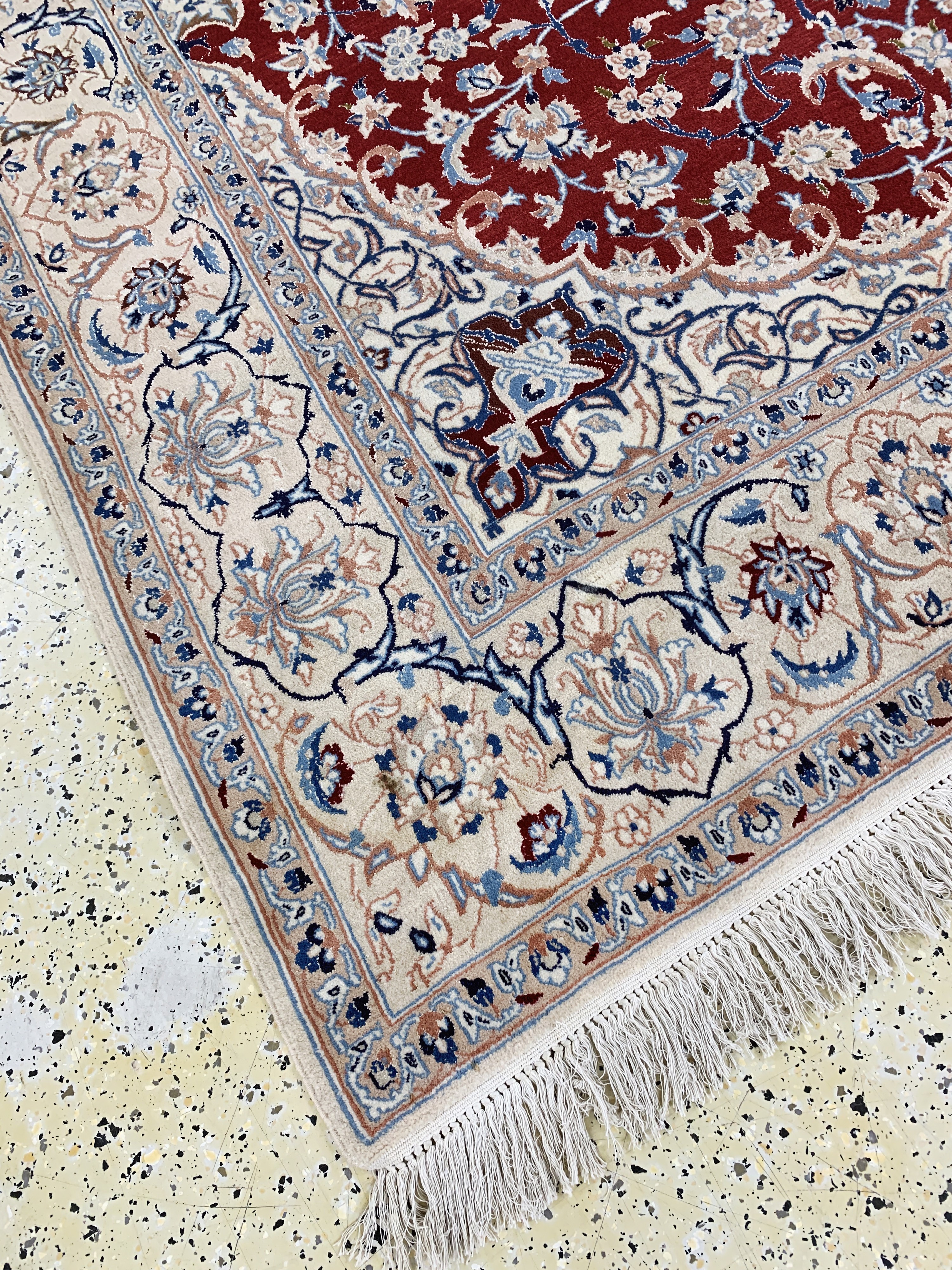 Detail e: Nain fein(9 La), Persien, Mitte 20.Jhd, Korkwolle mit Seide, ca. 310 x 205 cm, ca. 500.000 Kn/qm, EHZ: 2