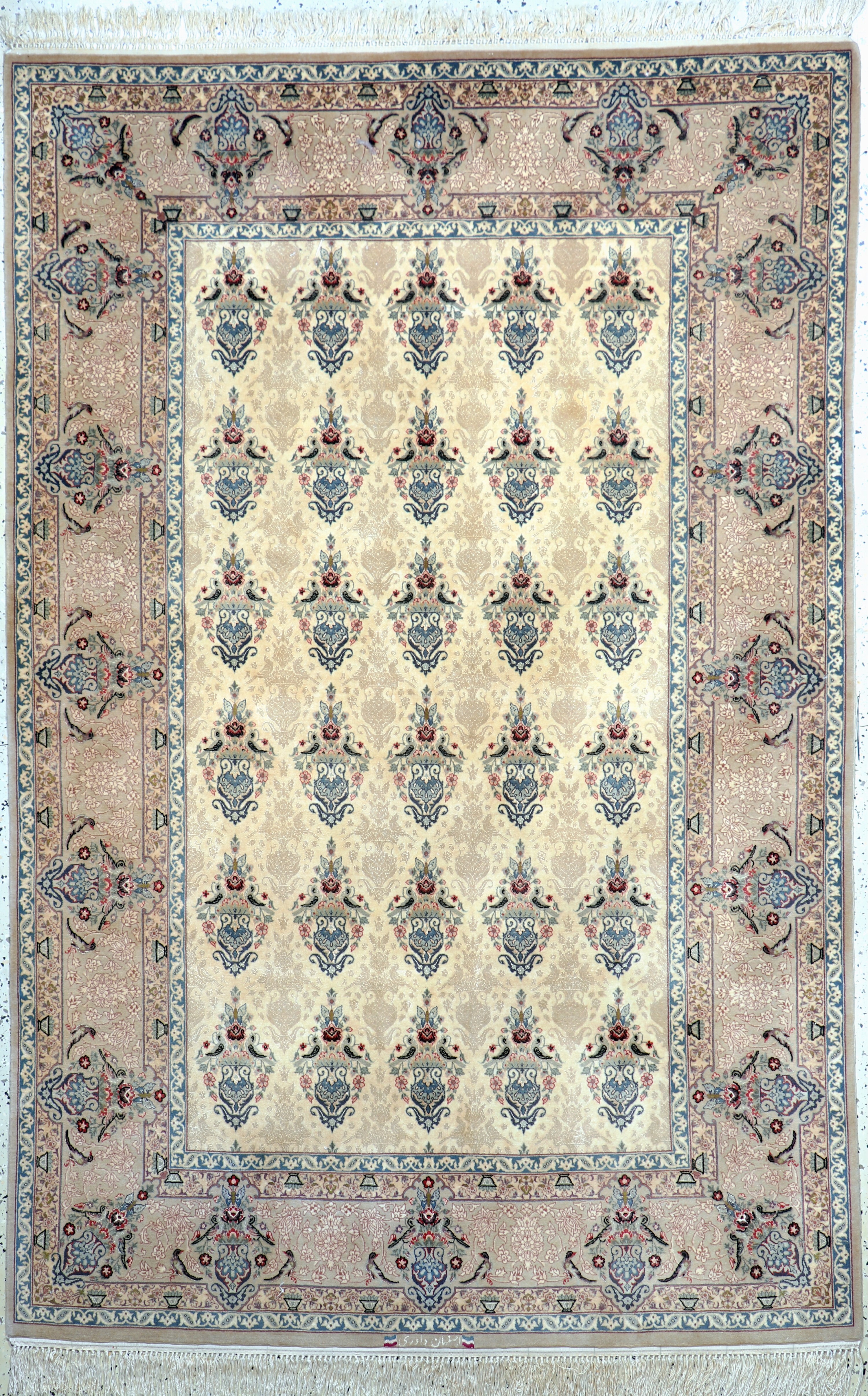 Image 27022393 - Esfahan fein Persien, signiert´Davari´, Ende 20.Jhd, Korkwolle mit und auf Seide, ca. ...