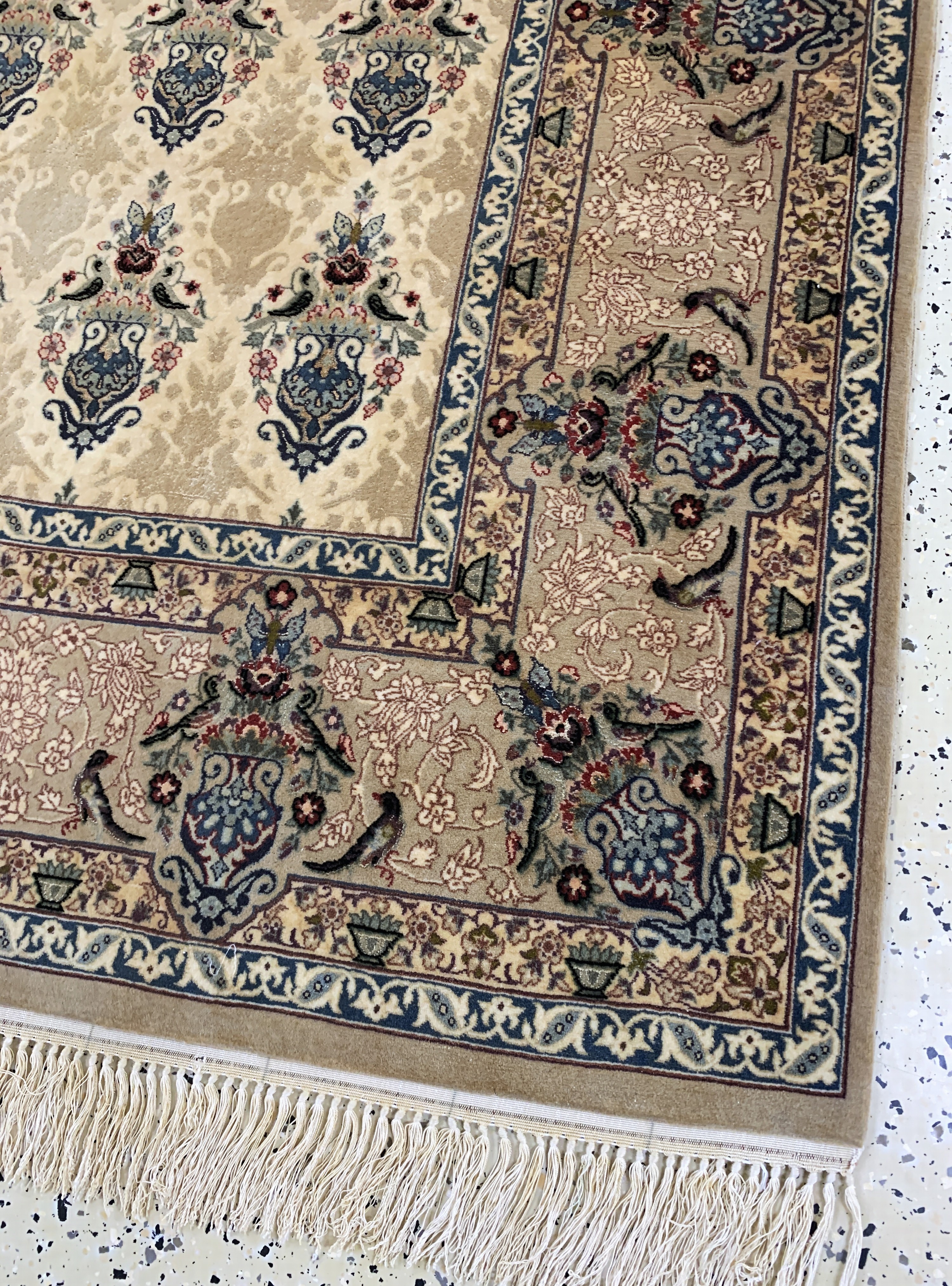 Detail a: Esfahan fein Persien, signiert"Davari", Ende 20.Jhd, Korkwolle mit und auf Seide, ca. 230 x 152 cm, ca. 1,0 Mio. Kn/qm, EHZ: ...
