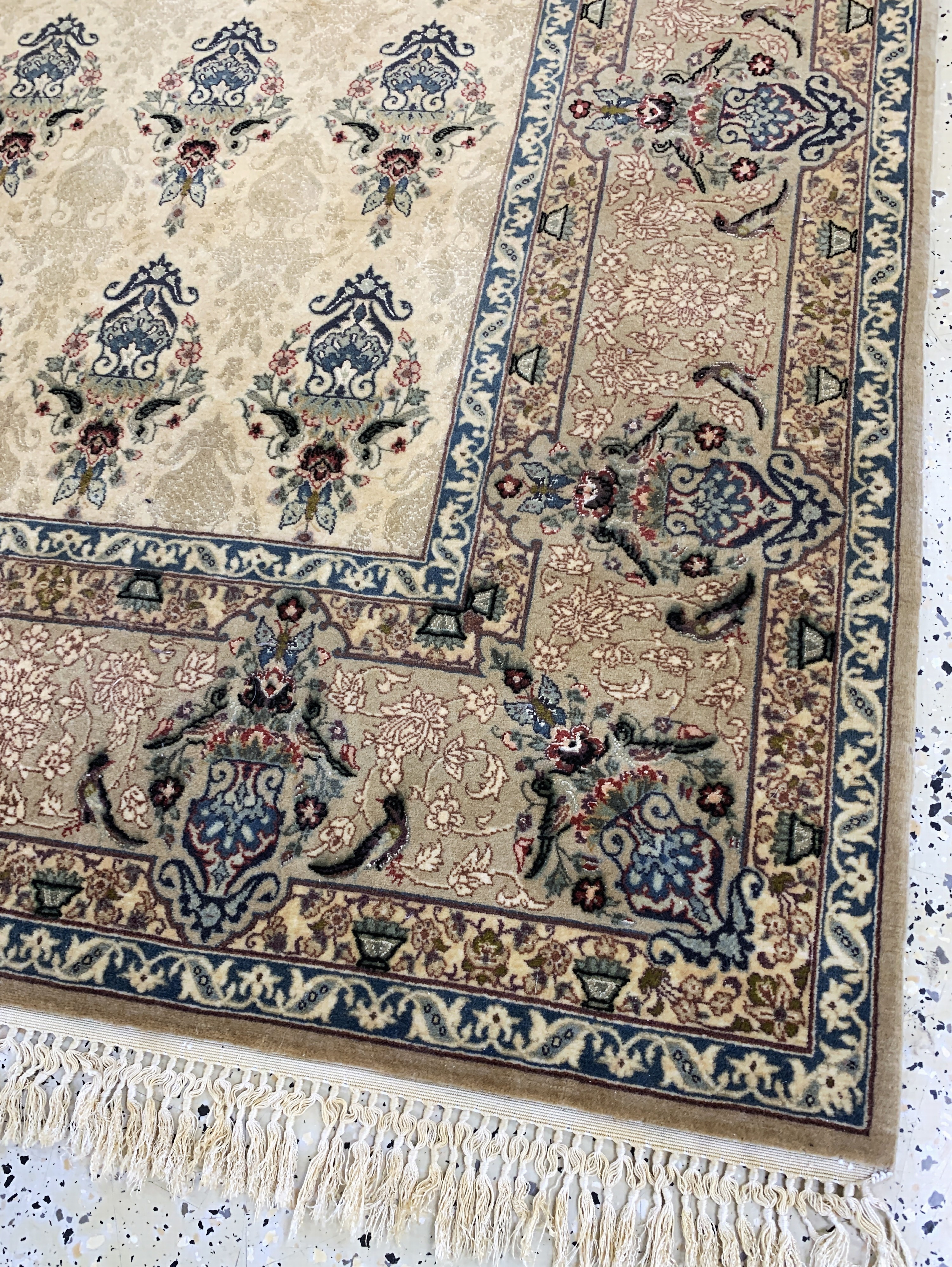 Detail e: Esfahan fein Persien, signiert"Davari", Ende 20.Jhd, Korkwolle mit und auf Seide, ca. 230 x 152 cm, ca. 1,0 Mio. Kn/qm, EHZ: ...