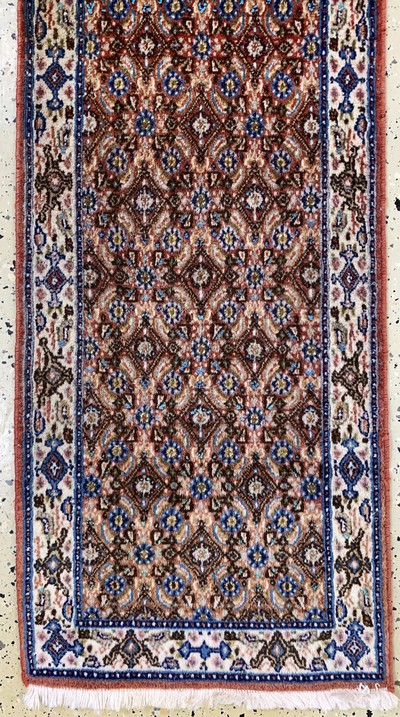 27022423f - 2 Lots Mud & Rodbar, Persien, Ende 20.Jhd, Wolle auf Baumwolle, ca. 290 x 64 cm & ca. ...