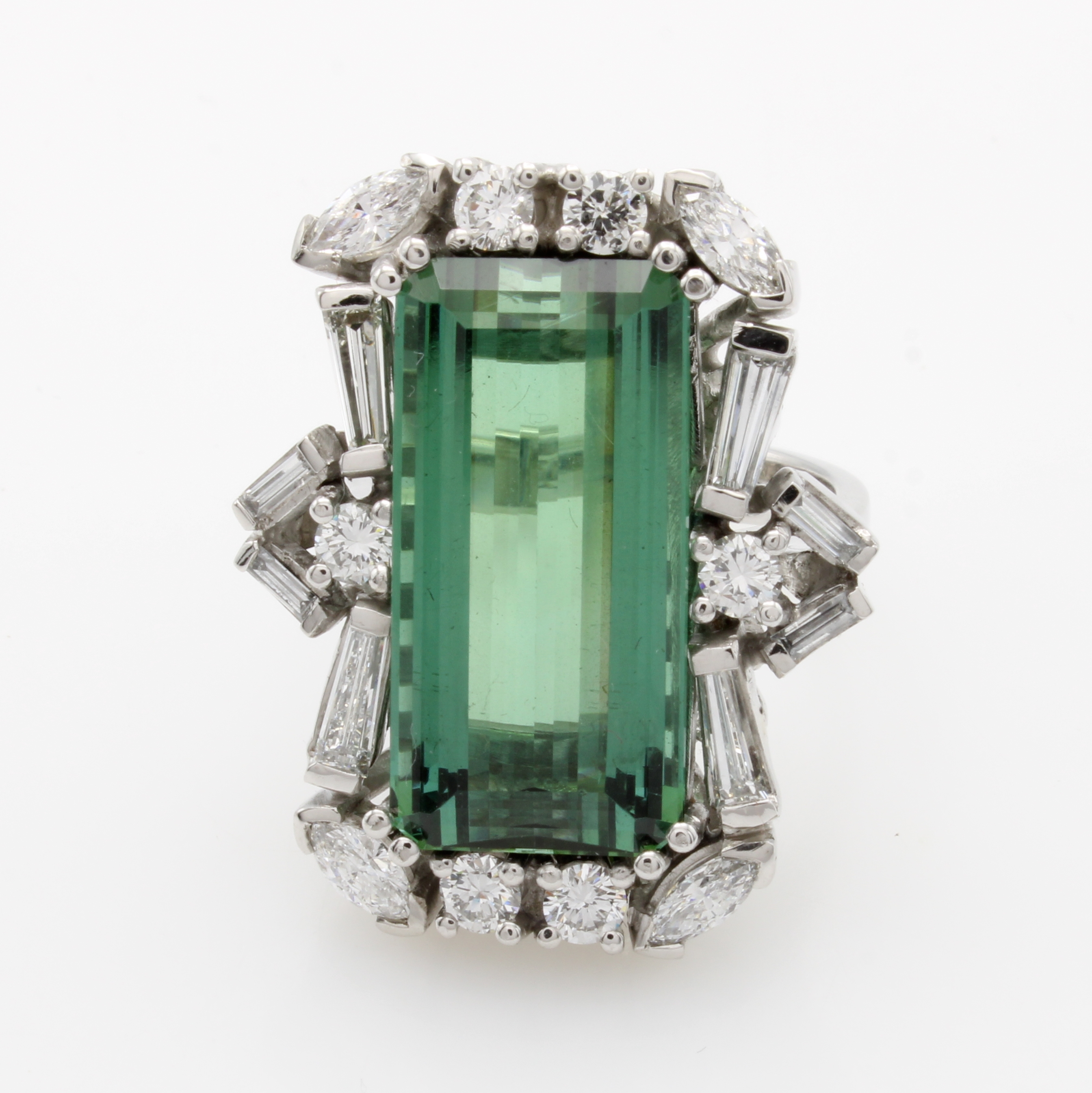 Image 27022514 - Ring mit Turmalin, Brillanten und Diamanten, WG 750/000, Turmalin von sehr guter Farbe ...